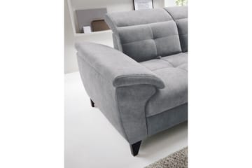 Inferne 5-seters Sofa med Sjeselong - Grå - Møbler - Sofaer - Fløyelssofaer