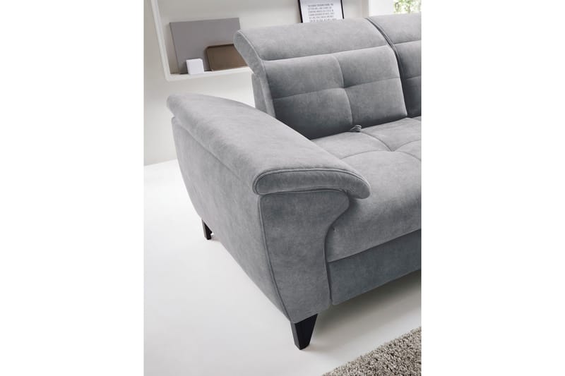 Inferne 5-seters Sofa med Sjeselong - Grå - Møbler - Sofaer - Fløyelssofaer