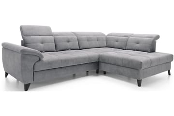 Inferne 5-seters Sofa med Sjeselong - Grå - Møbler - Sofaer - Fløyelssofaer