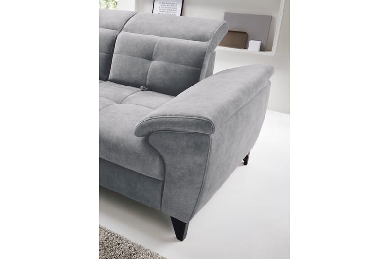 Inferne 5-seters Sofa med Sjeselong - Grå - Møbler - Sofaer - Fløyelssofaer