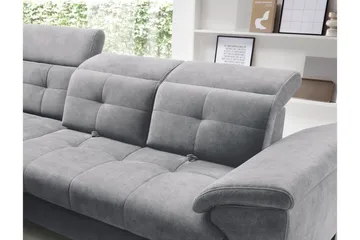 Inferne 5-seters Sofa med Sjeselong - Grå - Møbler - Sofaer - Fløyelssofaer