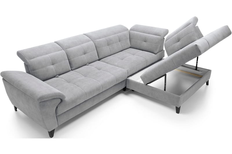 Inferne 5-seters Sofa med Sjeselong - Grå - Møbler - Sofaer - Sofaer med sjeselong