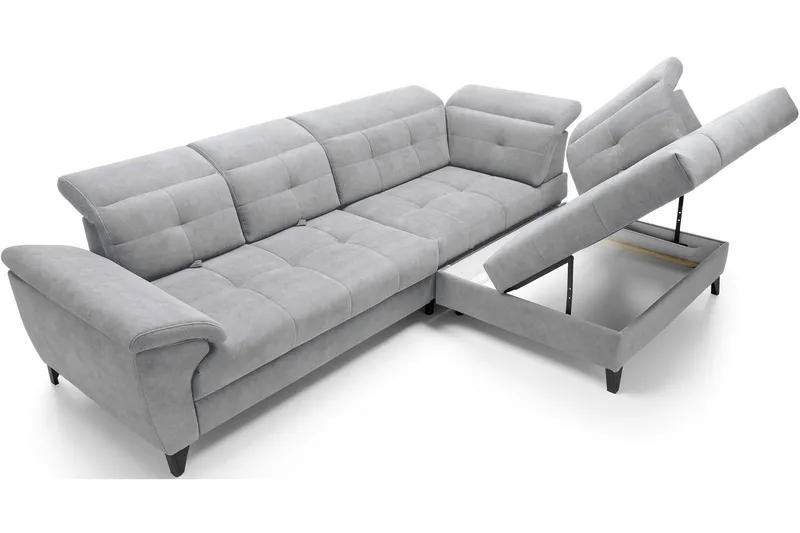 Inferne 5-seters Sofa med Sjeselong - Grå - Møbler - Sofaer - Sofaer med sjeselong