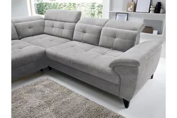 Inferne 5-seters Sofa med Sjeselong - Grå - Møbler - Sofaer - Sofaer med sjeselong