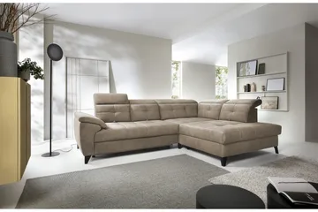 Inferne 5-seters Sofa med Sjeselong - Mørk beige - Møbler - Sofaer - Sofaer med sjeselong