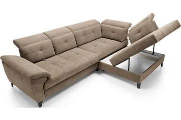Inferne 5-seters Sofa med Sjeselong - Mørk beige - Møbler - Sofaer - Sofaer med sjeselong