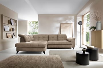 Inferne 5-seters Sofa med Sjeselong - Mørk beige - Møbler - Sofaer - Sofaer med sjeselong