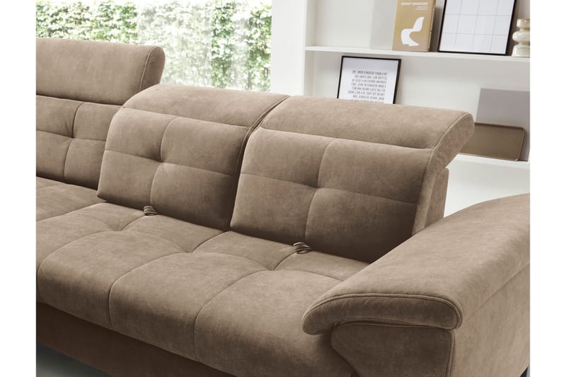 Inferne 5-seters Sofa med Sjeselong - Mørk beige - Møbler - Sofaer - Sofaer med sjeselong
