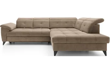 Inferne 5-seters Sofa med Sjeselong - Mørk beige - Møbler - Sofaer - Sofaer med sjeselong