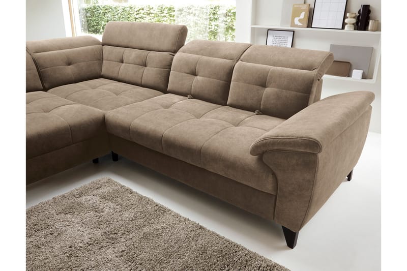 Inferne 5-seters Sofa med Sjeselong - Mørk beige - Møbler - Sofaer - Sofaer med sjeselong