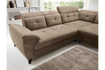 Inferne 5-seters Sofa med Sjeselong - Mørk beige - Møbler - Sofaer - Sofaer med sjeselong