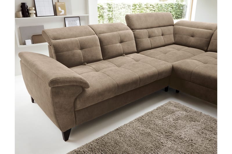 Inferne 5-seters Sofa med Sjeselong - Mørk beige - Møbler - Sofaer - Sofaer med sjeselong