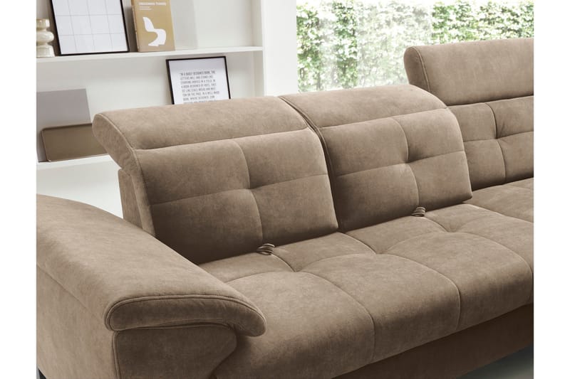 Inferne 5-seters Sofa med Sjeselong - Mørk beige - Møbler - Sofaer - Sofaer med sjeselong