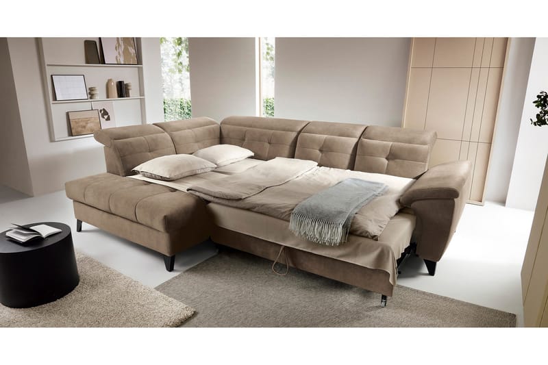 Inferne 5-seters Sofa med Sjeselong - Mørk beige - Møbler - Sofaer - Sofaer med sjeselong