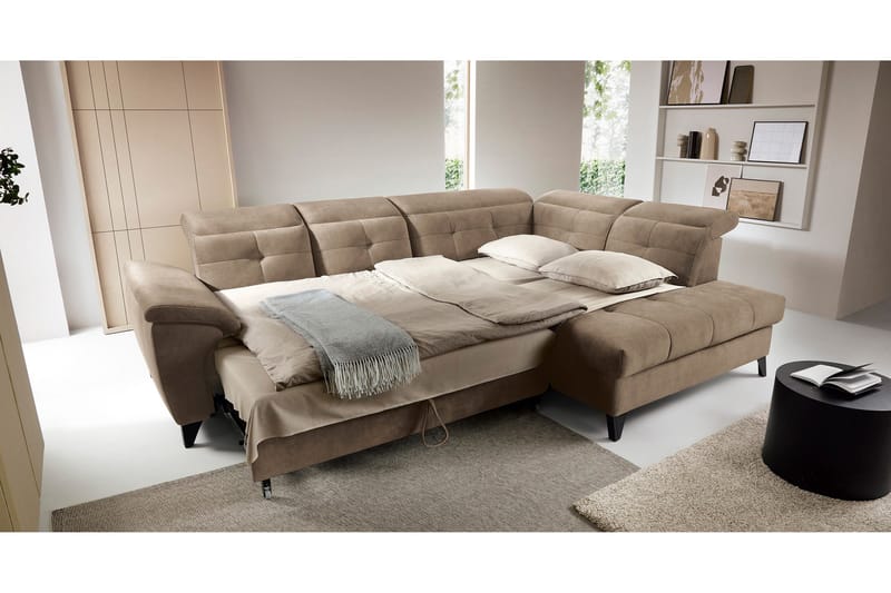 Inferne 5-seters Sofa med Sjeselong - Mørk beige - Møbler - Sofaer - Sofaer med sjeselong