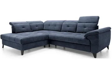Inferne 5-seters Sofa med Sjeselong - Mørkeblå - Møbler - Sofaer - Fløyelssofaer