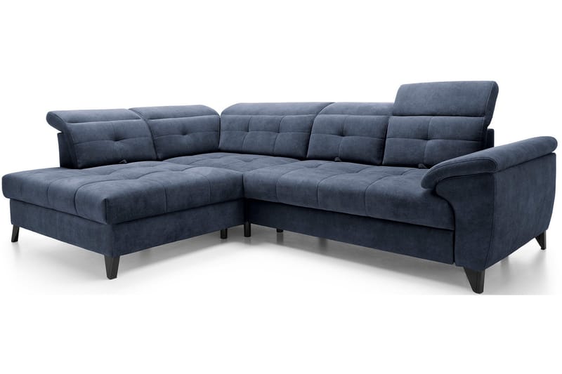 Inferne 5-seters Sofa med Sjeselong - Mørkeblå - Møbler - Sofaer - Fløyelssofaer