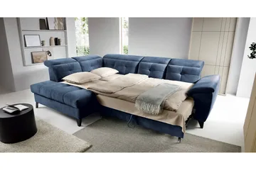 Inferne 5-seters Sofa med Sjeselong - Mørkeblå - Møbler - Sofaer - Sofaer med sjeselong