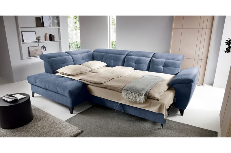 Inferne 5-seters Sofa med Sjeselong - Mørkeblå - Møbler - Sofaer - Sofaer med sjeselong