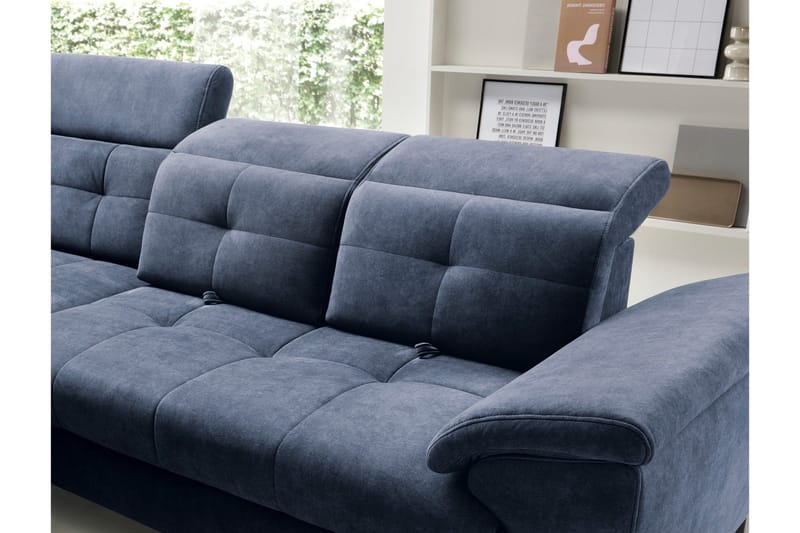 Inferne 5-seters Sofa med Sjeselong - Mørkeblå - Møbler - Sofaer - Fløyelssofaer