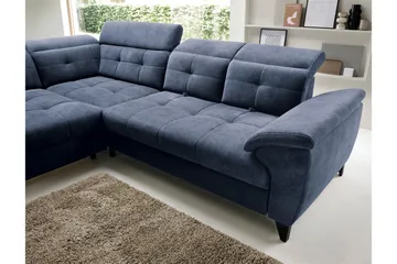 Inferne 5-seters Sofa med Sjeselong - Mørkeblå - Møbler - Sofaer - Fløyelssofaer