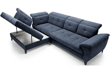 Inferne 5-seters Sofa med Sjeselong - Mørkeblå - Møbler - Sofaer - Fløyelssofaer