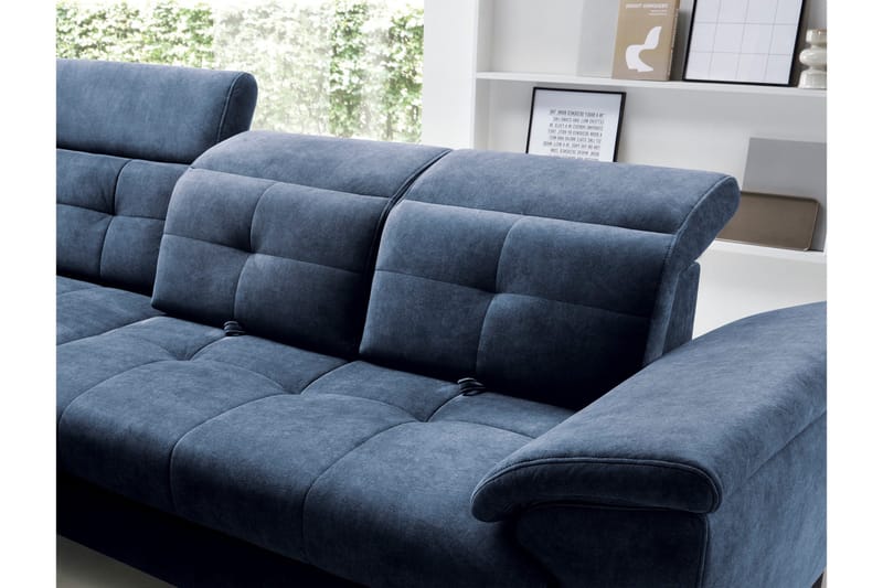 Inferne 5-seters Sofa med Sjeselong - Mørkeblå - Møbler - Sofaer - Sofaer med sjeselong