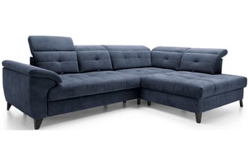 Inferne 5-seters Sofa med Sjeselong - Mørkeblå - Møbler - Sofaer - Fløyelssofaer