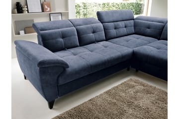 Inferne 5-seters Sofa med Sjeselong - Mørkeblå - Møbler - Sofaer - Fløyelssofaer