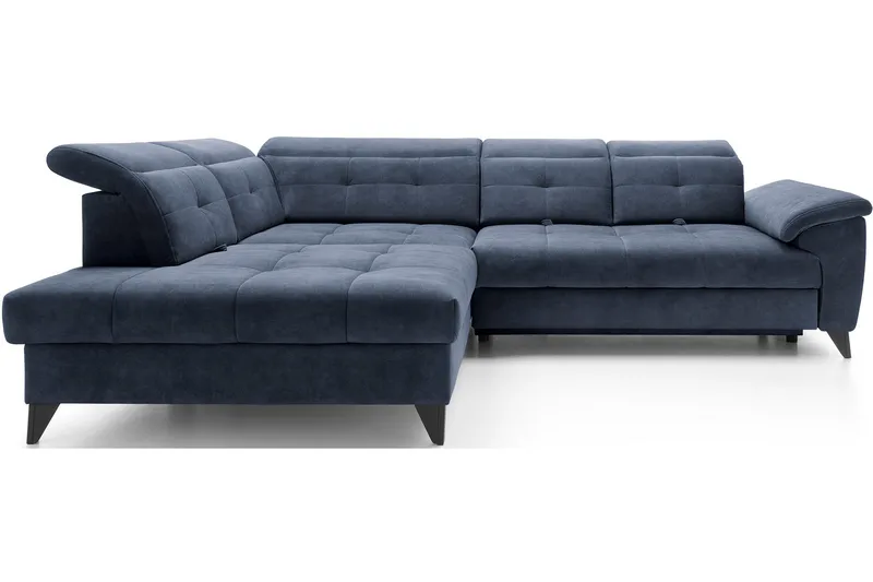 Inferne 5-seters Sofa med Sjeselong, Mørkeblå