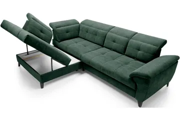 Inferne 5-seters Sofa med Sjeselong - Mørkegrønn - Møbler - Sofaer - Sofaer med sjeselong