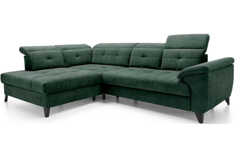 Inferne 5-seters Sofa med Sjeselong - Mørkegrønn - Møbler - Sofaer - Sofaer med sjeselong