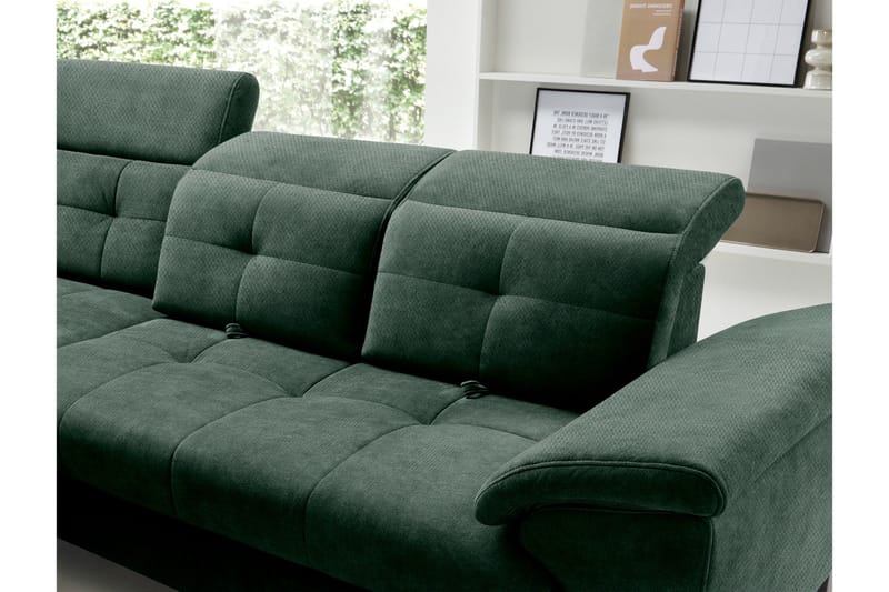 Inferne 5-seters Sofa med Sjeselong - Mørkegrønn - Møbler - Sofaer - Sofaer med sjeselong