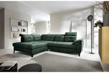 Inferne 5-seters Sofa med Sjeselong - Mørkegrønn - Møbler - Sofaer - Sofaer med sjeselong