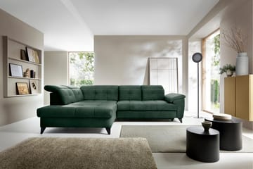 Inferne 5-seters Sofa med Sjeselong - Mørkegrønn - Møbler - Sofaer - Sofaer med sjeselong