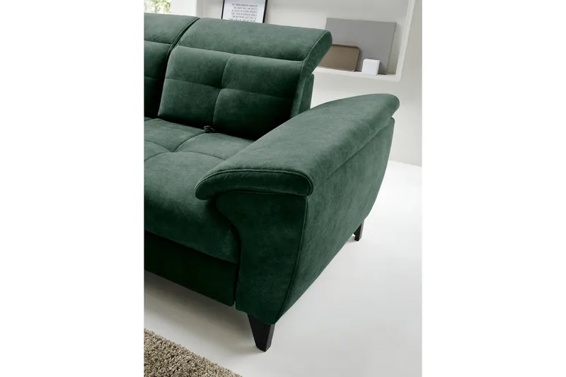 Inferne 5-seters Sofa med Sjeselong - Mørkegrønn - Møbler - Sofaer - Sofaer med sjeselong