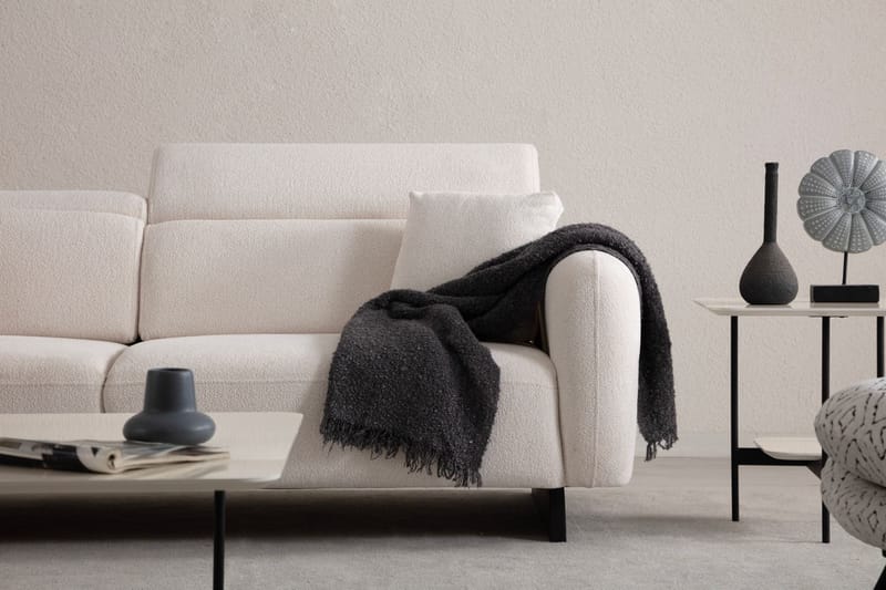 Ingang 3-seters sofa Chenille - Hvit - Møbler - Sofaer - 3 seter sofa