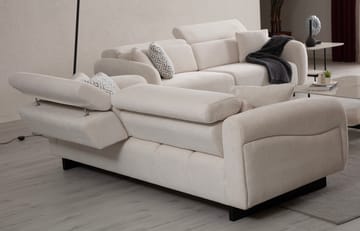 Ingang 3-seters sofa Chenille - Hvit - Møbler - Sofaer - 3 seter sofa