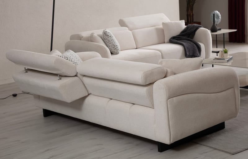 Ingang 3-seters sofa Chenille - Hvit - Møbler - Sofaer - 3 seter sofa