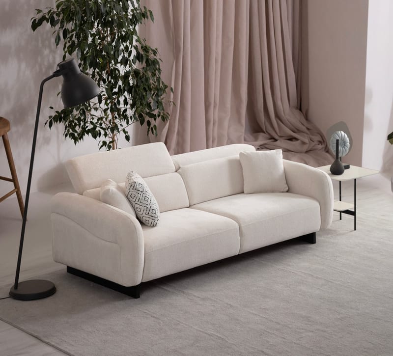 Ingang 3-seters sofa Chenille - Hvit - Møbler - Sofaer - 3 seter sofa