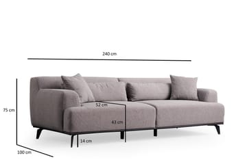 Jaguar 3-seters Sofa - Brun/Grå - Møbler - Sofaer - 3 seter sofa