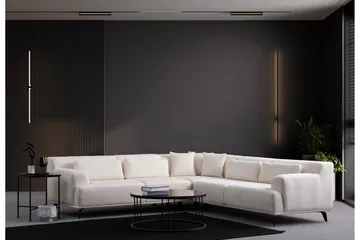 Jaguar 4-seters Sofa med Divan - Hvit - Møbler - Sofaer - Sofaer med sjeselong - 4 seters sofa med divan