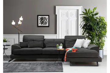 Jaraad Hjørnesofa med Divan Høyre - Svart - Møbler - Sofaer - Sofaer med sjeselong