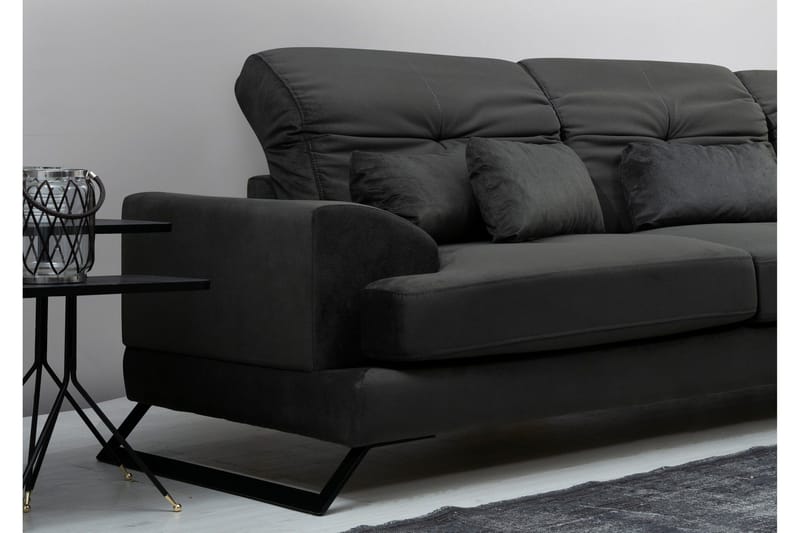 Jaraad Hjørnesofa med Divan Høyre - Svart - Møbler - Sofaer - Sofaer med sjeselong