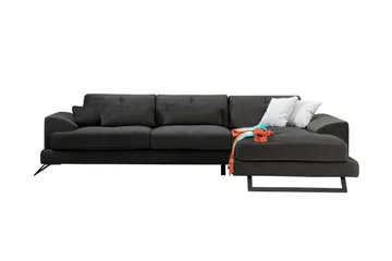 Jaraad Hjørnesofa med Divan Høyre - Svart - Møbler - Sofaer - Sofaer med sjeselong