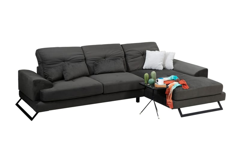 Jaraad Hjørnesofa med Divan Høyre - Svart - Møbler - Sofaer - Sofaer med sjeselong