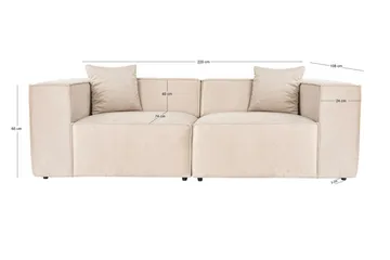 Kaolins Sofa 2-seter - Krem - Møbler - Sofaer - 2 seter sofa