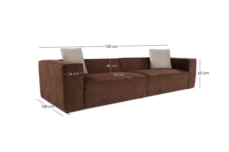Kaolins Sofa 3-seter - Brun - Møbler - Sofaer - 3 seter sofa