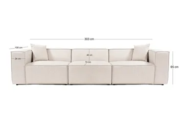 Kaolins Sofa 3-seter - Lys brun - Møbler - Sofaer - 3 seter sofa
