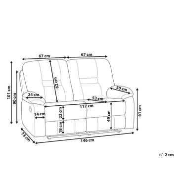 2-seters sofa Bergen - Beige - Møbler - Sofaer - Reclinersofaer